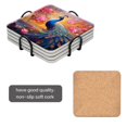 thumbnail image 2 of BaHomeck Drink Coasters Set Of 4 With Holder Beautiful Peacock With Vibrant Colors And Feathers Water Absorbent Ceramic Coasters Tabletop Protection,Suitable For Various Cup,Home Decor, 2 of 4