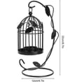thumbnail image 2 of Candelabro vintage con forma de jaula de pájaros, portavelas decorativo para bodas (negro), 2 of 5