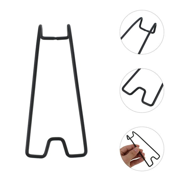 Hemoton Black Carbon Steel Picture Frame Stand with Easel Bracket for Sturdy Desktop Photo and Art Display