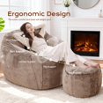 thumbnail image 3 of Bean Bag Chair Bean Bag Chairs for Adults Comfy Beanbag Chair with Spacious Design Giant Bean Bag Couch with Armrest Large Bean Bag Chair with Filler for Living Room Bedroom (Khaki), 3 of 8