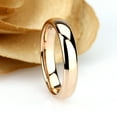 thumbnail image 2 of Men's Women's Tungsten Wedding Band Engagement Ring 4mm High Polished Rose Gold Plated Ring, SZ 13, 2 of 3