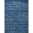thumbnail image 2 of Moroccan Trellis/Diamond Pattern Area Rug- Blue/White, 2 of 7