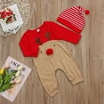 thumbnail image 2 of Douhoow Unisex Baby Christmas Jumpsuit Infant Long Sleeve Reindeer Romper with Hat, 2 of 9