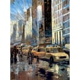 thumbnail image 2 of Bolokofsky, Ronald 25x32 White Modern Wood Framed Museum Art Print Titled - New York Taxis I, 2 of 4