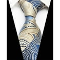 thumbnail image 2 of QCWQMYL Classic Men's Blue White Check Tie Formal Woven Jacquard Plaid Necktie, 2 of 5