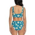 thumbnail image 3 of Daiia Daisies Flowers Women's Bikini Set Two Piece Swimsuit High Waisted Bikini Adjustable Straps Bikini Perfect for Beach, Pool, and Summer Vacation-Large, 3 of 9