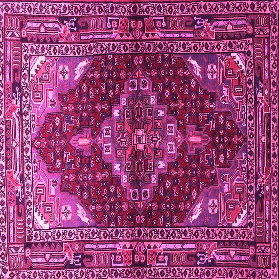 Ahgly Company Indoor Square Persian Pink Traditional Area Rugs, 5' Square