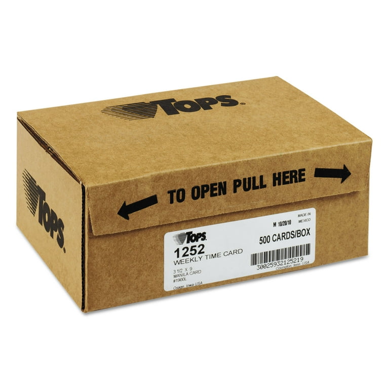 Time Clock Cards, Replacement for 1900L, One Side, 3.5 x 9, 500/Box Time Clock Cards, Replacement for 1900L, One Side, 3.5 x 9, 500/Box