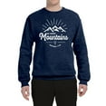 thumbnail image 2 of Matthew 17:20 He Moves Mountains | Mens Christian Crewneck Graphic Sweatshirt, Vintage Heather Navy, X-Large, 2 of 3