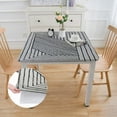 thumbnail image 2 of BANET  Square Tablecloth Geometric Style Cotton Linen Table Cloth Dust-Proof Table Cover for Kitchen Dinning Tabletop Decoration Square white, 2 of 8