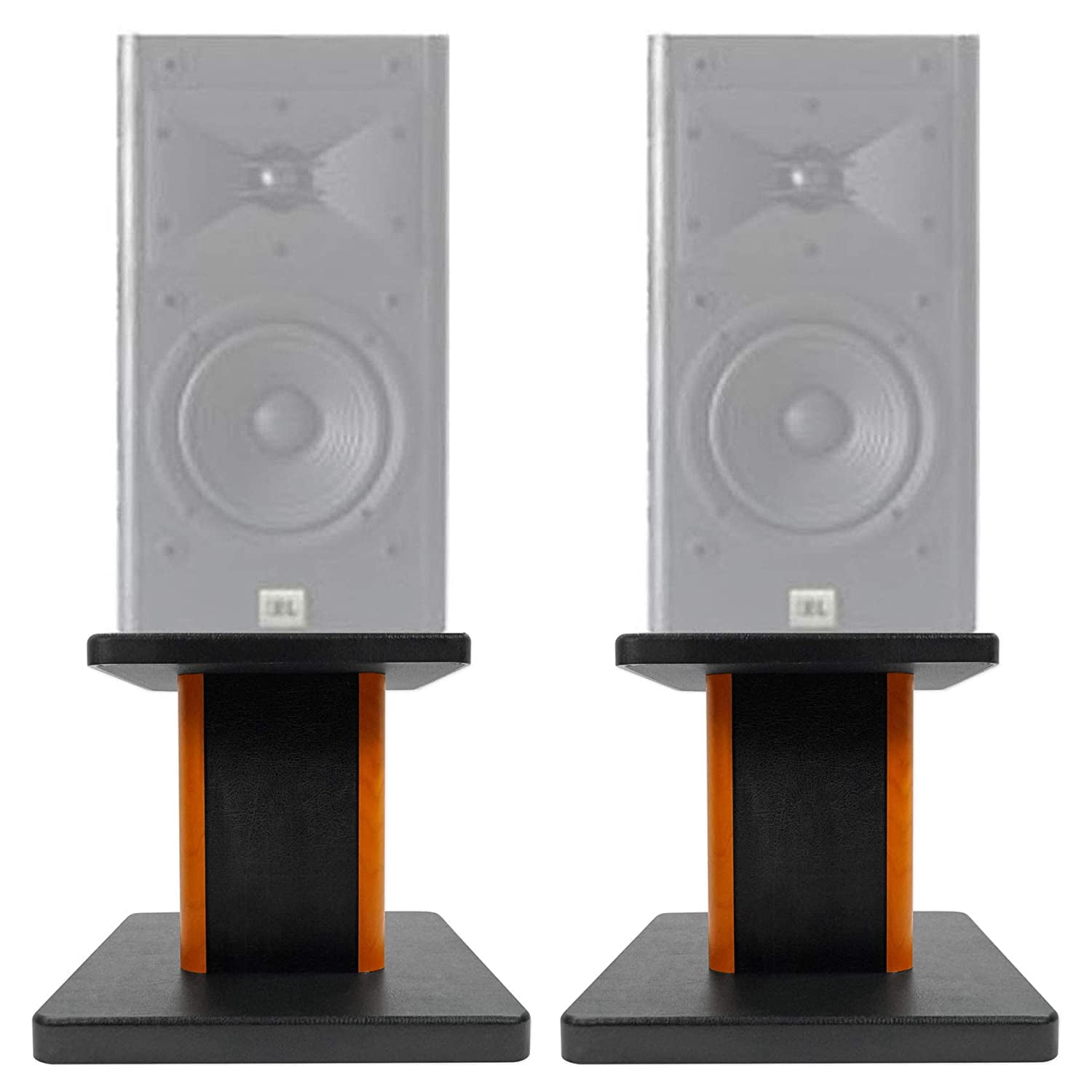 (2) 8â€ Wood Bookshelf Speaker Stands for JBL Arena 130 Bookshelf
