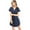 Navy Blue, variant on Sneak Peek Women's Juniors Casual Button Down Shirt Dress (Olive, Medium)