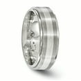 thumbnail image 5 of Edward Mirell Titanium w/14k White Gold Textured Lines 7.5mm Band, 5 of 7