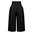 thumbnail image 4 of Women Capri Pants Solid Color Stretch Waist For Sports Fashion Casual Hiking Pants, 4 of 5