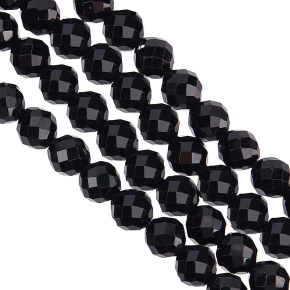 94pcs Natural Round Beads 4mm Natural Stone Beads Undyed Loose Faceted Beads Natural Gemstone Beads for Bracelet Necklace Jewelry Making Clothing Beading - Hole: 0.8mm