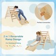 thumbnail image 5 of Gymax 3-in-1 Wooden Climbing Triangle Set Triangle Climber w/ Ramp Natural, 5 of 9