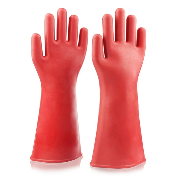 2 PCS Insulating Gloves For High Voltage Electrical Work  Comfortable Protective Gloves To Work Outdoors And Indoors  Red Rubber Insulating Handwear For Electricians
