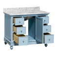 thumbnail image 5 of Bella 42" Bathroom Vanity with Powder Blue Cabinet and Carrara Marble Top, 5 of 6