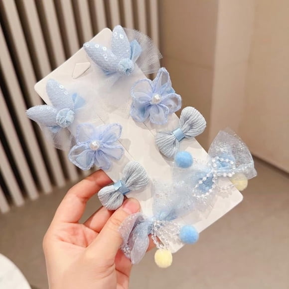 8PCS Cute and super fairy Girls bow hair clip, fabric flower hair clip, Girls duckbill clip, girls' bangs clip,1