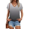 thumbnail image 5 of hotojiny Women's Summer T Shirts Casual Short Sleeve V Neck Loose Tops Lounge Soft Comfy Fashion Basic Shirts, 5 of 5