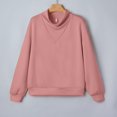 thumbnail image 4 of Sweatshirts for Women Puff Sleeve Relaxed Fit Casual Pullover with Front V Fall Versatile Comfy Tops Pink S, 4 of 8