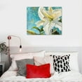 thumbnail image 5 of Nawypu  White Lily Floral Canvas Wall Art Print Abstract Flower Paintings Plant Picture Home Decor Vertical Triptych Framed Artwork for Living Room Bathroom, 5 of 5