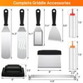 thumbnail image 3 of Griddle Accessories Kit for Blackstone, 10PCS Camp Chef Flat Top Grill Accessories Set, Stainless Steel Griddle Grill Tools for Outdoor BBQ Teppanyaki Camping, 3 of 7