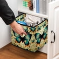 thumbnail image 5 of Flower Butterfly Large Capacity Foldable Storage Basket with Handle 10.8"x10.5"x10.6" - Storage Bins, Storage Bin, Storage Box, 5 of 6