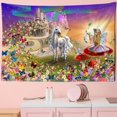 thumbnail image 1 of Tapiz de decoración de unicornio sagrado para colgar en la pared, fondo de tela psicodélica de Navidad, Alfombra de pared, tienda de campaña, Mattres de viaje, 1 of 4