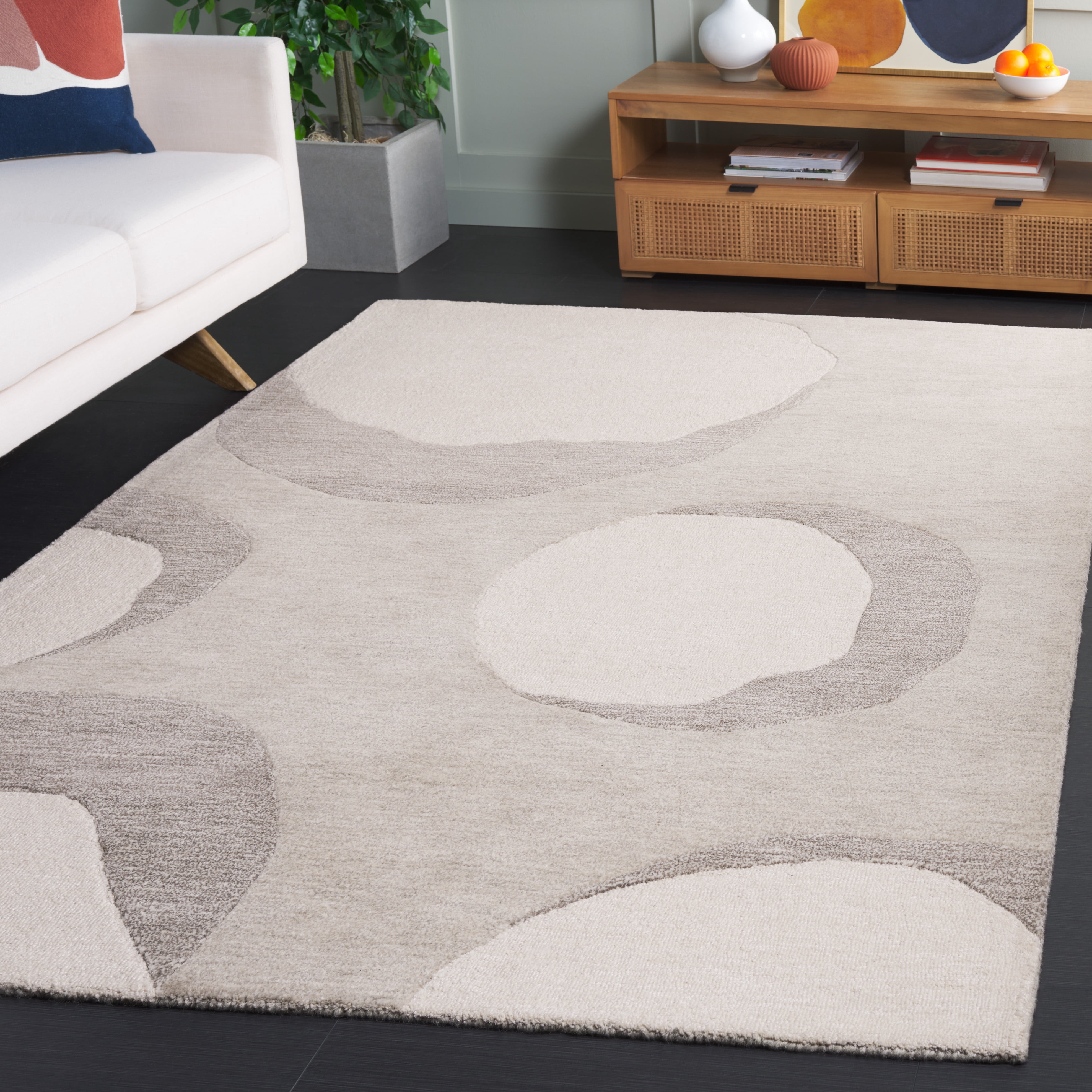 SAFAVIEH Rodeo Augustine Abstract Area Rug, Ivory/Gray, 5' x 8'