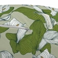 thumbnail image 3 of Green and White Pouf Cover with Zipper, Abstract Calla Lily Flowers in White with Green Leaves, Soft Decorative Fabric Unstuffed Case, 30" W X 17.3" L, Olive Green Sage Green, by Ambesonne, 3 of 5