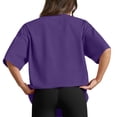 thumbnail image 4 of LWavelet Women's Oversized T-Shirt Short Sleeve Tops Round Neck Casual Loose Comfy Summer Tee Purple XS, 4 of 6