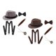 thumbnail image 4 of 2 Juegos de Disfraces de Charleston Disfraz de Carnaval de Los años 20 Disfraz de Hombre con Sombrero Fedora - Gris + Café Sunnimix Trajes De Cosplay Para Hombres, 4 of 5