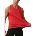 thumbnail image 3 of CVLIFE Débardeur d'Été pour Hommes Col Rond Sans Manches Évacuant l'Humidité Couleur Unie Rouge m, 3 of 4