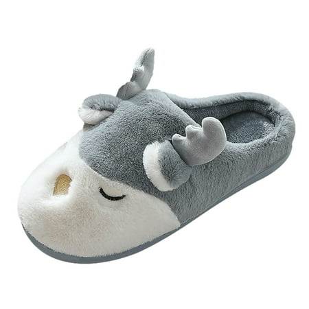 

Qufokar Heated Slippers For Men Mens Leather House Slippers Cute Deer Slippers For Men Winter Warm House Slippers