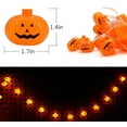 thumbnail image 2 of "LED Pumpkin Lights Halloween String Lights Home and Outdoor Decoration, Flickering, Steady Orange Light 5 ft/10ft/19.5ft", 2 of 6