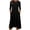 Black, variant on Dresses for Women 3/4 Sleeve Crew Neck Elastic Wais Tunic Dress with Pockets Wine S