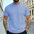 thumbnail image 2 of Fabrcox Men's Short Sleeve Shirts Crew Neck Quick Drying Basic T Shirts Workout Running Athletic Spring Summer Men Top Blue S, 2 of 4