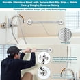 thumbnail image 4 of 3 Pack Grab Bars for Bathtubs and Showers, 16-Inch and 12-Inch Anti-Slip Bathroom Shower Grab Bars for Seniors Wall, Safety Handicap Grab Bars Stainless Steel,Shower Handle for Elderly, 4 of 8