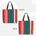 thumbnail image 3 of Naloa Vertical Stripes Tote Bag for Women, Foldable Tote Bag With Zipper, Large Shoulder Bag, Top Handle Handbag for Travel, Work, Shopping, 3 of 9