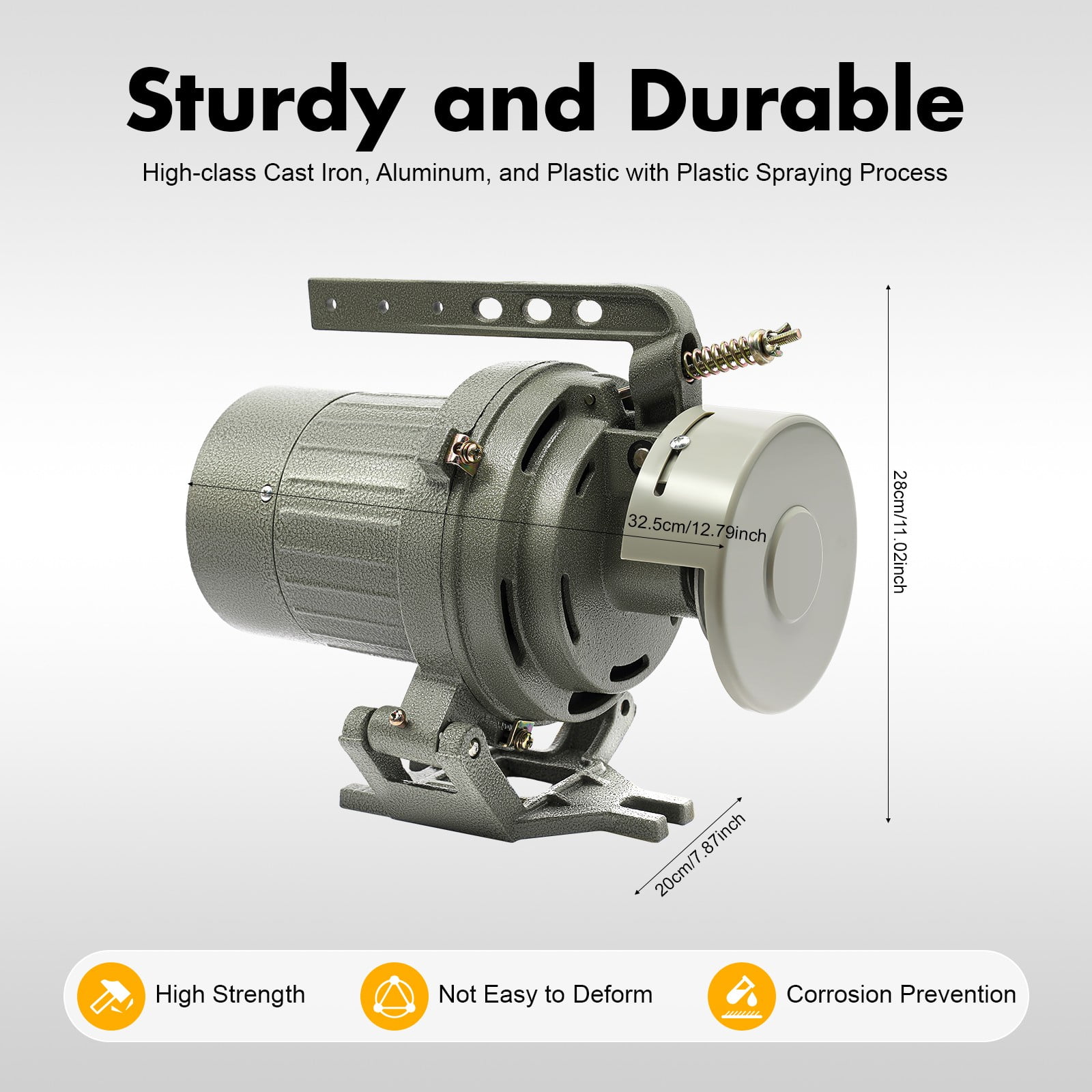 Clutch Motor For Industrial Sewing Machines 110V 400W 3450RPM with Belt Guard