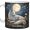 Ceramic Mug, variant on Lotusprint LLC Personalized Arctic Fox Moon 2D Print Flat Ceramic Mug, Forest Night Animal Coffee Cup