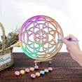 thumbnail image 4 of 10inch Wood Flower Wall Decor Wooden Wall Art Crystal Grid Sacred Geometry Laser Cut Wall Sculpture Hanging Decor Spiritual Symbol Round for Housewarming Home Office Yoga Studio Decoration, 4 of 7