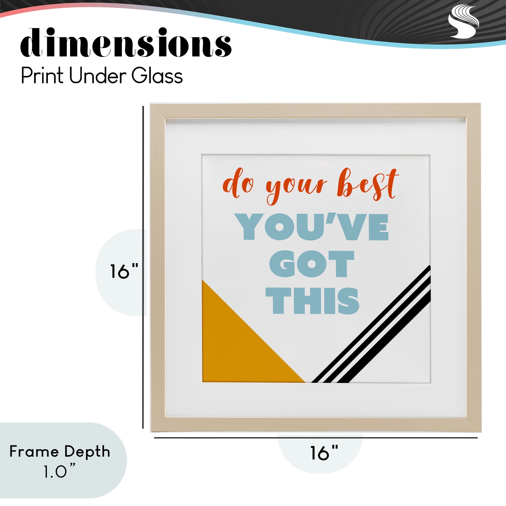 Stupell Industries Do Your Best You've Got This Birch Framed Print Under Glass, design by Anna Quach