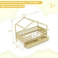 thumbnail image 3 of Gymax Twin House Bed w/ 2 Storage Drawers Roof & Fence Rails Headboard & Footboard, 3 of 9