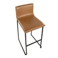 thumbnail image 7 of Mara Contemporary Barstool In Black Steel And Camel Faux Leather - Set Of 2, 7 of 7