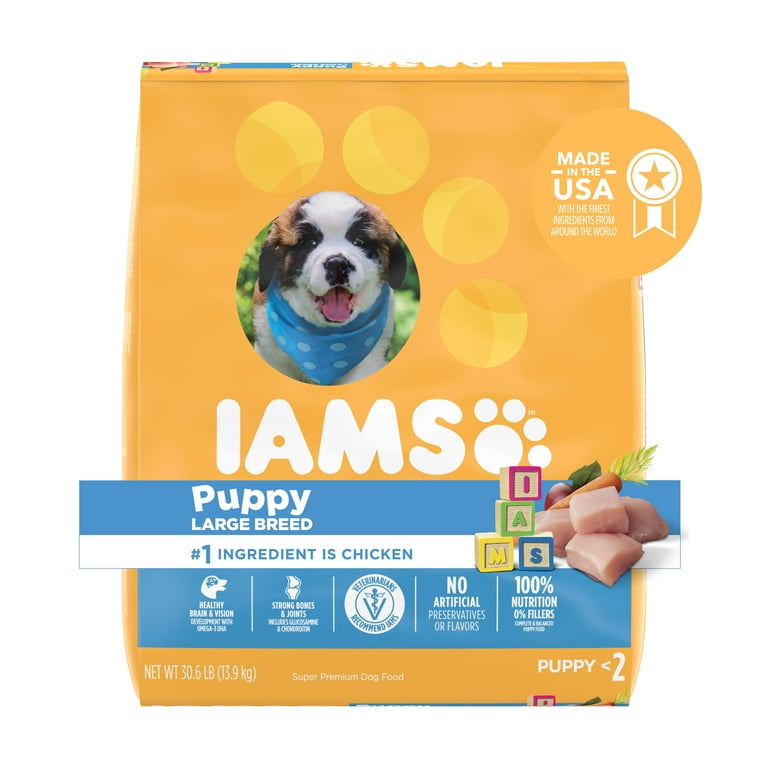 Iams large breed clearance puppy food review