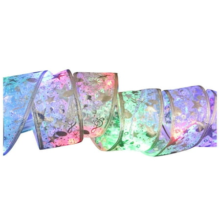 

Veki Christmas Tree Decorations Christmas Ribbon Fairy Lights Christmas LED Lights Double Ribbon String Lights Christmas Tree Decoration Glowing Ribbon Pendant Mini Decorations