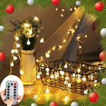thumbnail image 1 of ZOUTOG Guirlande Lumineuse à Piles, 33 Pieds/10M 100 LED Ampoule Blanc Chaud Guirlande Lumineuse à Piles avec Télécommande, Lumière Décorative pour Noël/mariage/fête Intérieur, 1 of 6