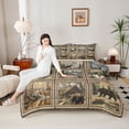 thumbnail image 4 of Homewish Jungle Animal Deer Bear 3 Pieces Queen Comforter Set for Female Men Women,Vintage Cabin Cottage Ultra Soft Bedding Sets,Geometric Plaid Grid Bedding Comforter Set Breathable, 4 of 8